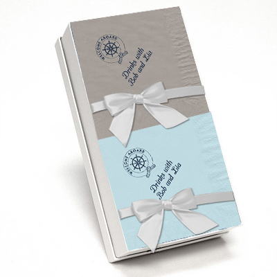 Welcome Aboard Hostess Napkin Gift Set in Choice of Colors
